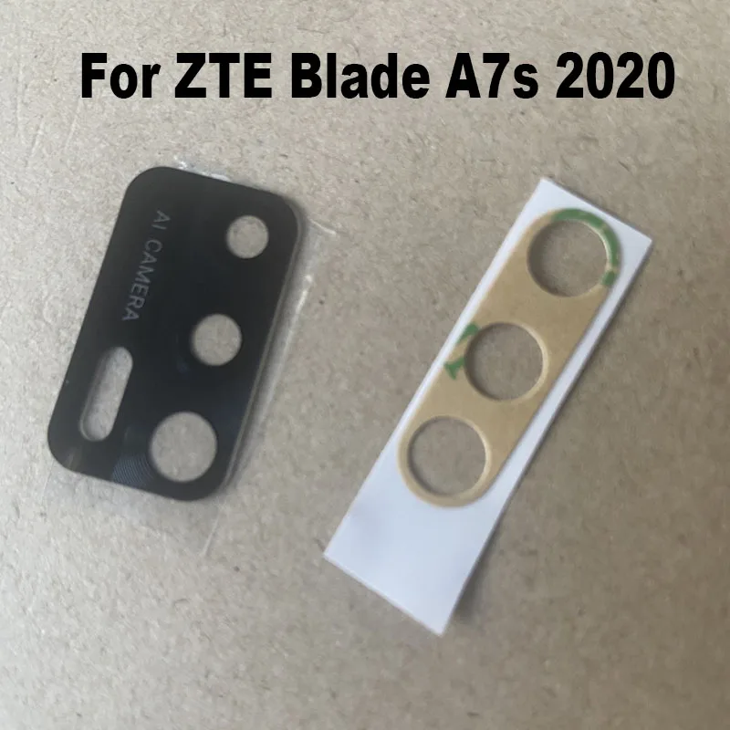 2VNT Originalus Naujas ZTE Blade A7s 2020 M., galinė vaizdo Kamera Stiklas, Galinio vaizdo Kamera, Stiklinis Lęšis Su klijuojamas Lipdukas