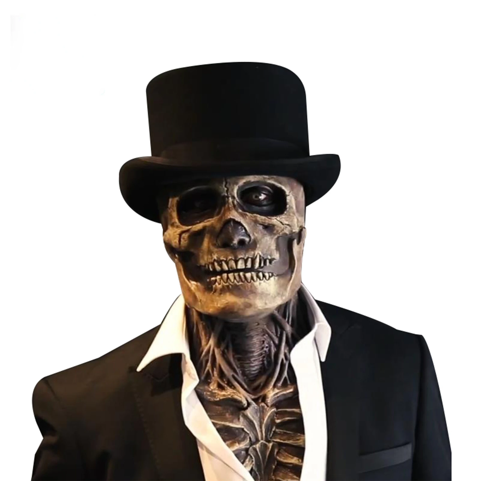 Naujas Halloween 3D Siaubo Realybės Visą Galvos Kaukolės Kaukę Baisu Kaukė Cosplay Šalies Kaukolė Latekso Kilnojamojo Žandikaulio Šalmas Skeletas Apdaila