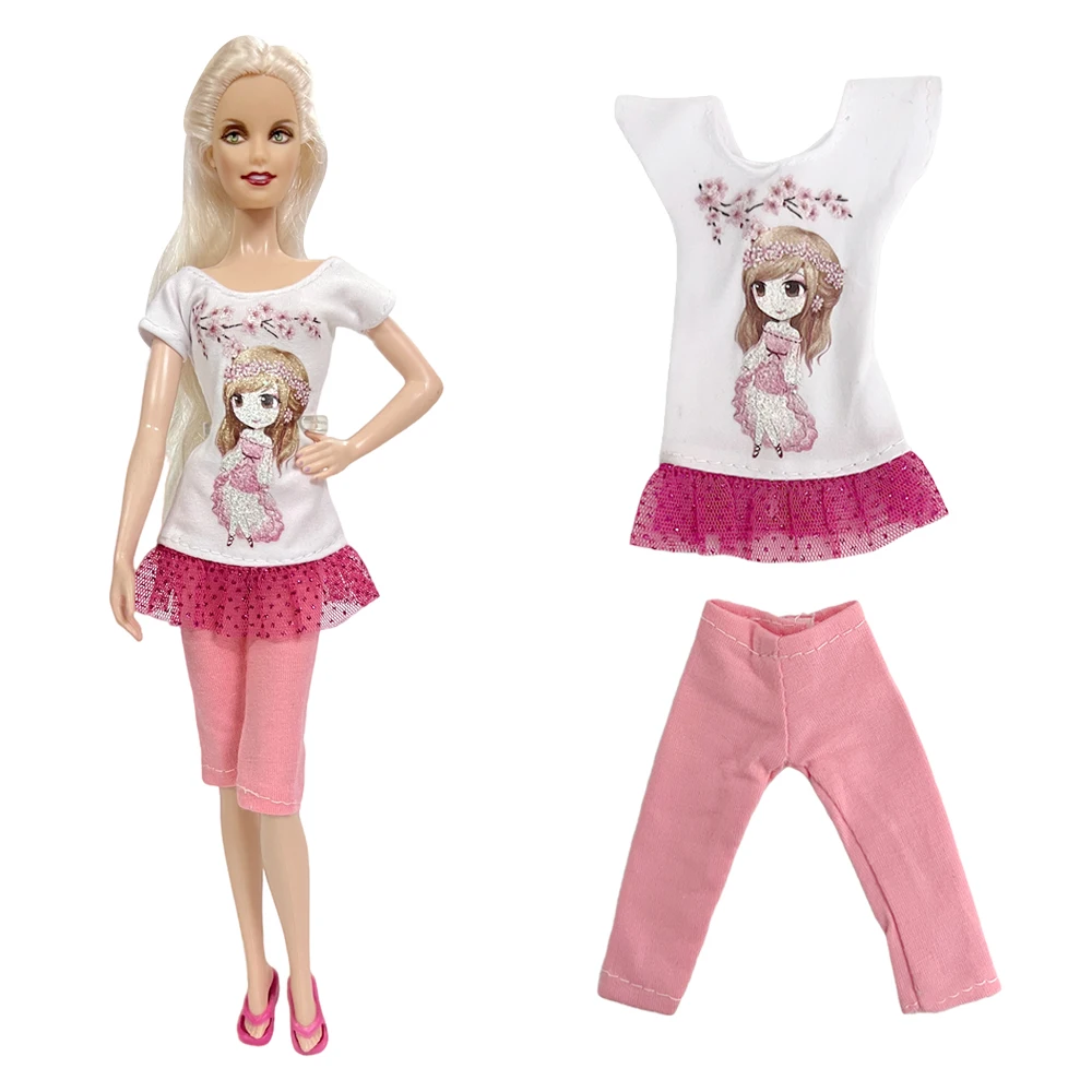 1 Set Barbies Drabužius Mielas Modelio Marškinėliai Mados Rožinės Kelnės Drabužius Barbie Lėlės Suknelė 1/6 BJD SD FR Lėlės Priedai Žaislas