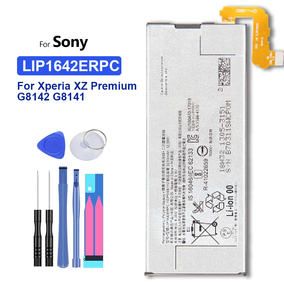 Baterija LIP1642ERPC SONY Xperia XZ Premium G8142 XZP G8142 G8141 Originali Telefono Baterija 3230mAh Nemokamas Įrankis