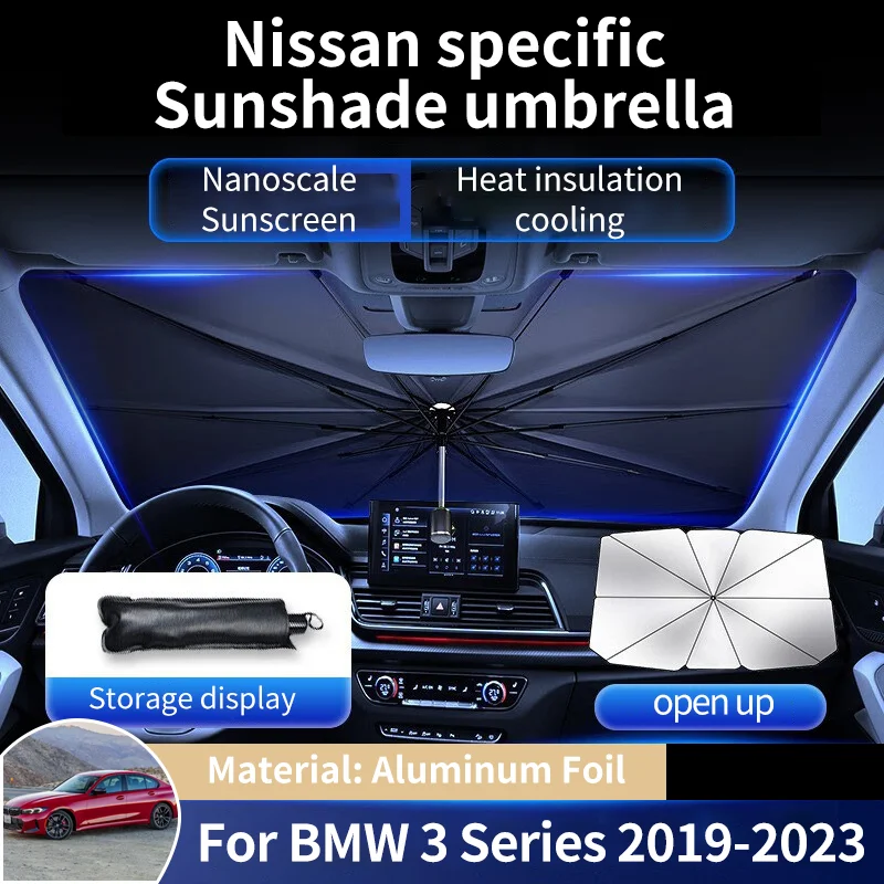 Aliuminio Folija Automobilio Priekinio Lango skėtį nuo saulės Apima Saulės Atspalvis, Raštas Skėtis Interjero BMW 3 Serijos G21 G20 2020 2021 2022 2023