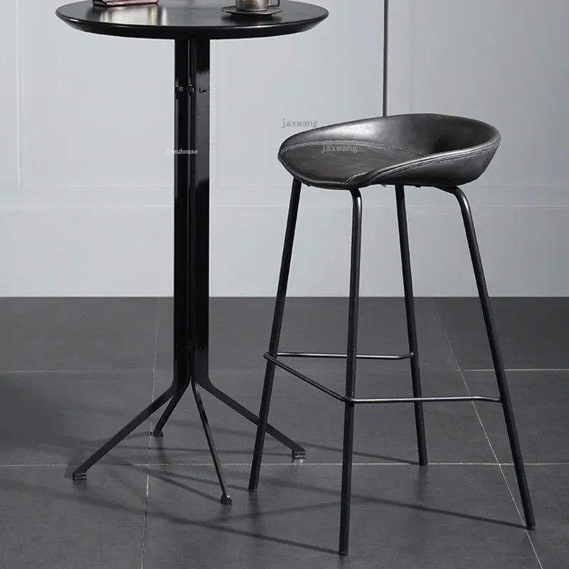 Šiuolaikinės Odos Retro Baro Kėdės, Virtuvės Baro Baldai Kūrybinis Dizainas Vieno Aukšto Kojų, Kėdės Mados Counter Baro Taburetės
